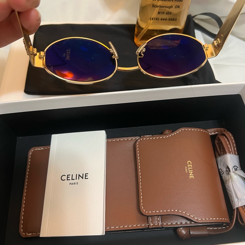 CELINE TRIOMPHE OVAL METAL 01 SUNGLASSES - Picture 6 of 10